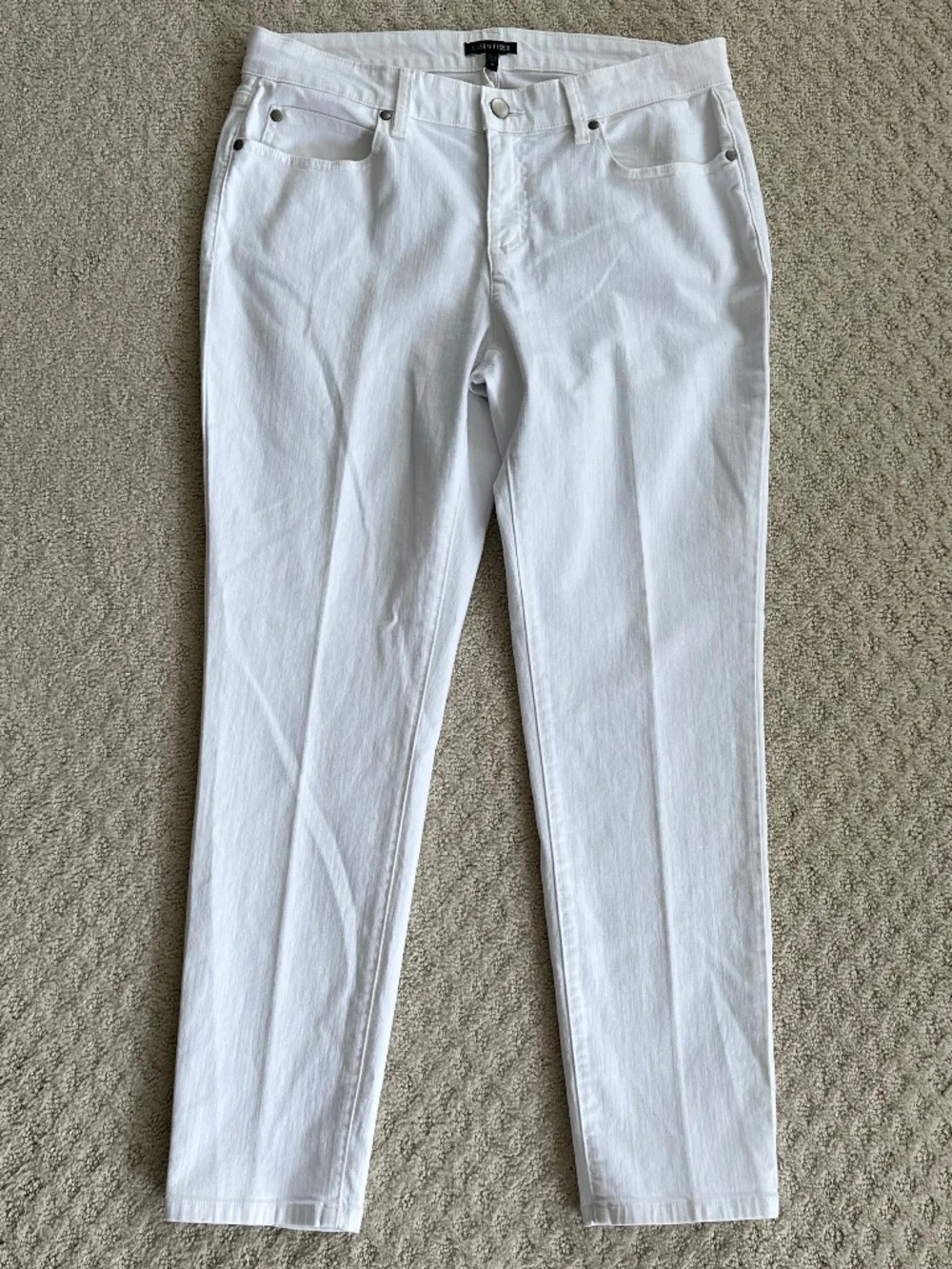 Eileen Fisher Slim Ankle Organic Cotton Stretch Denim Jeans 8 Casual Classic NWT - Picture 3 of 14